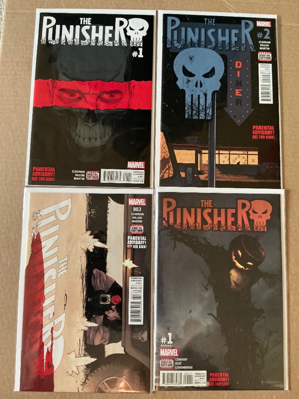 Marvel The Punisher Comic Lot #1 #2 #3 Plus Annual #1 Cloonan